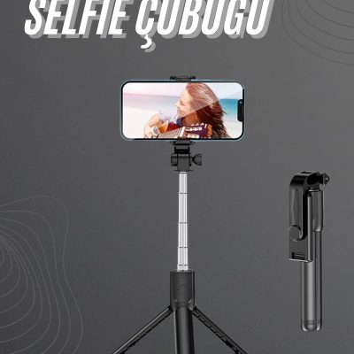 Selfie Çubuğu Tripod Bluetooth Kumandalı Selfie Çubuğu Telefon Tutucu