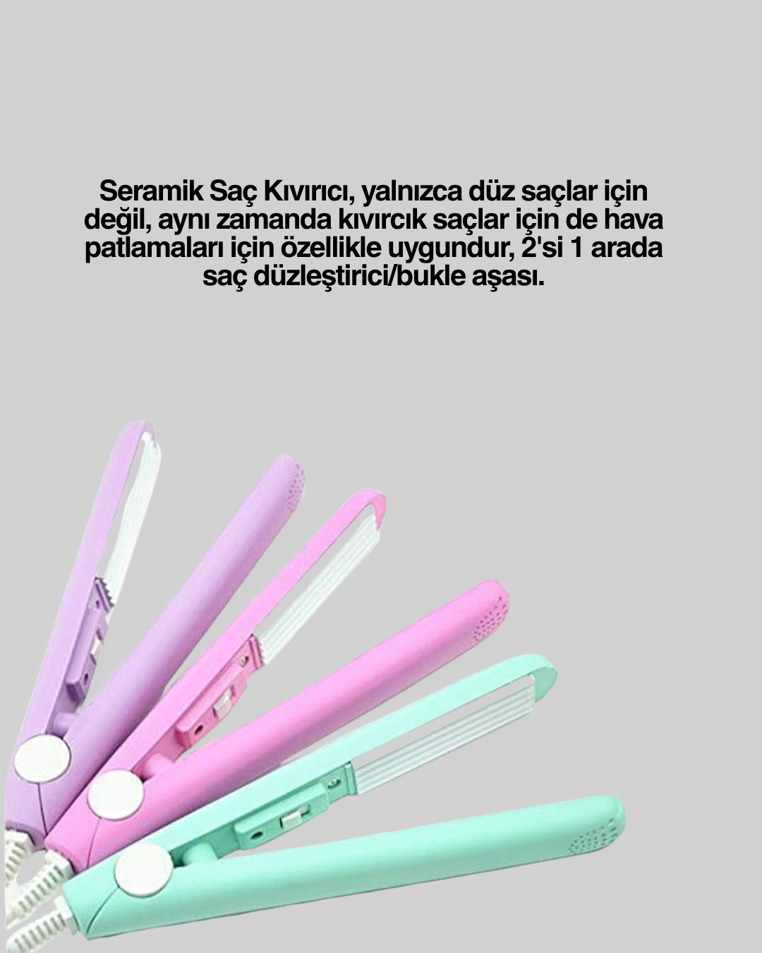 Hafif ve Taşınabilir Seramik Kısa Saç Maşası – Seyahate Uygun Ergonomik ve Güvenli Tasarım Yeni Nesil