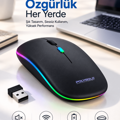 Sessiz Tıklama 800 1200 1600 DPI Ayarlanabilir Mouse