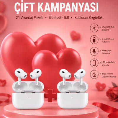 Sevgiliye Hediye Çift Kulaklığı Yeni Nesil Pro Kulaklık Sevgililer Gününe Özel Kampanya