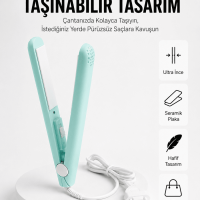 Seyahat Tipi Taşınabilir Saç Düzleştirici Saç Şekillendirici Yüksek Isı Ayarlı