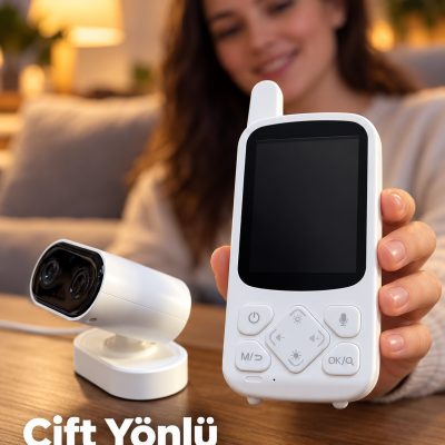 Sıcaklık Göstergeli Bebek Kamerası ve Ekranlı Takip Seti
