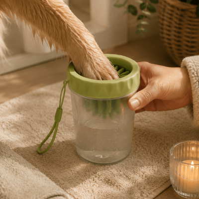 Silikon Fırçalı Köpek Pati Temizleme Kabı Orta ve Büyük Irklar İçin
