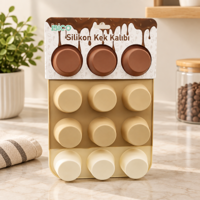 Silikon Muffin Kek Kalıbı Askılı