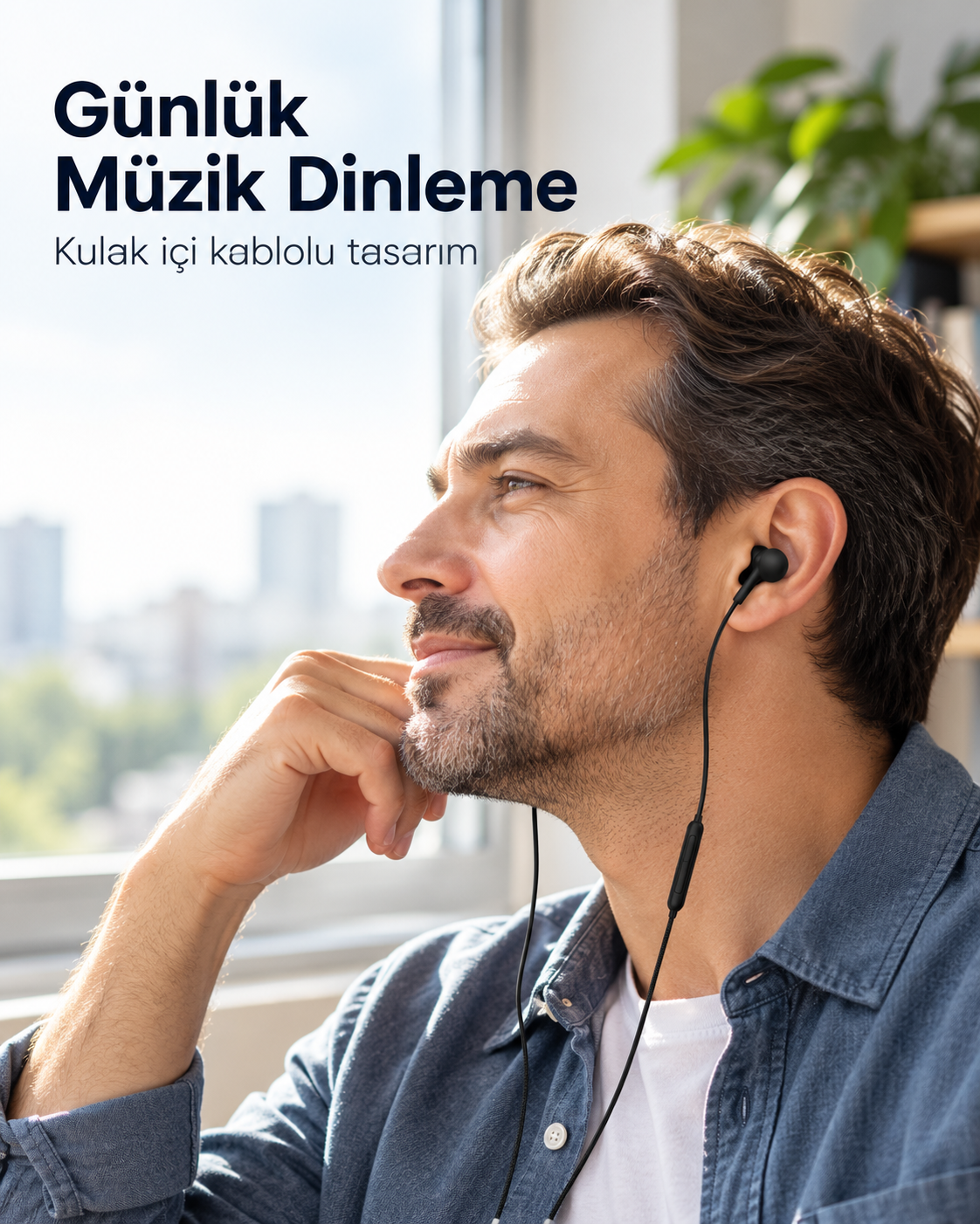 Siyah Tasarımlı Jak Girişli Kablolu Kulak İçi Kulaklık