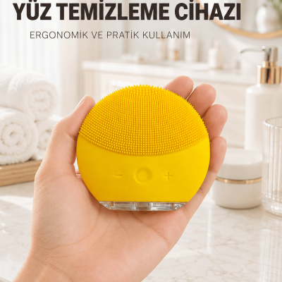 Silikon Yüz Temizleme Fırçası Titreşim Ayarlı USB Şarjlı Cilt Bakım Cihazı
