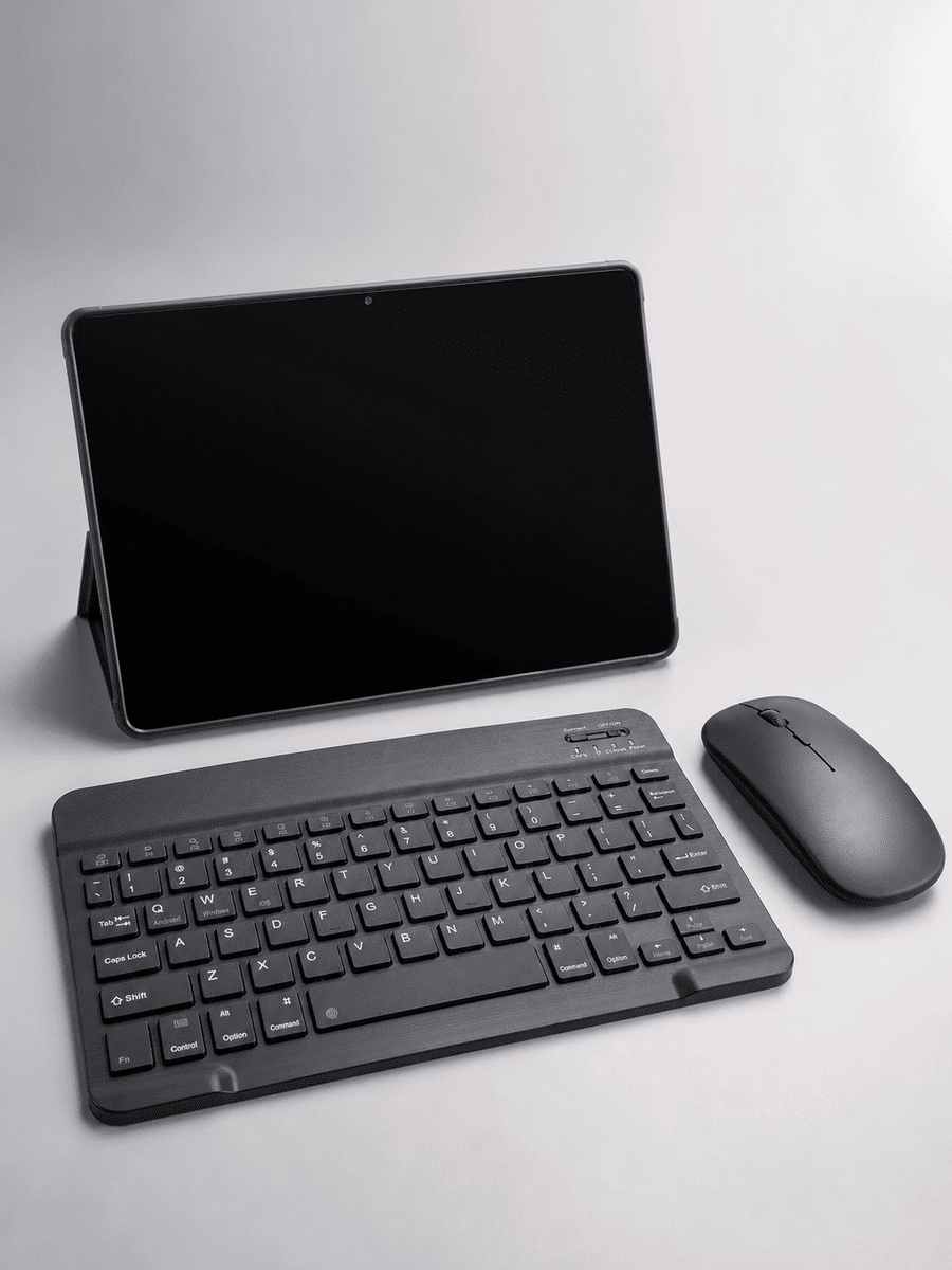 Android Tablet Bluetooth Klavye Mouse Seti SIM Kart Girişi Kablosuz Bağlantı ve Günlük Kullanıma Uygun