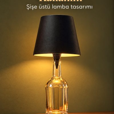 Şişe Üstü Abajur Type C Girişli Dekoratif Masa Lambası