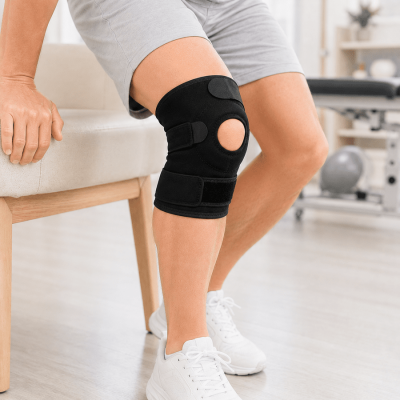 Siyah Ligamentli Dizlik Cırtlı Ayarlanabilir Kısa Diz Destekleyici