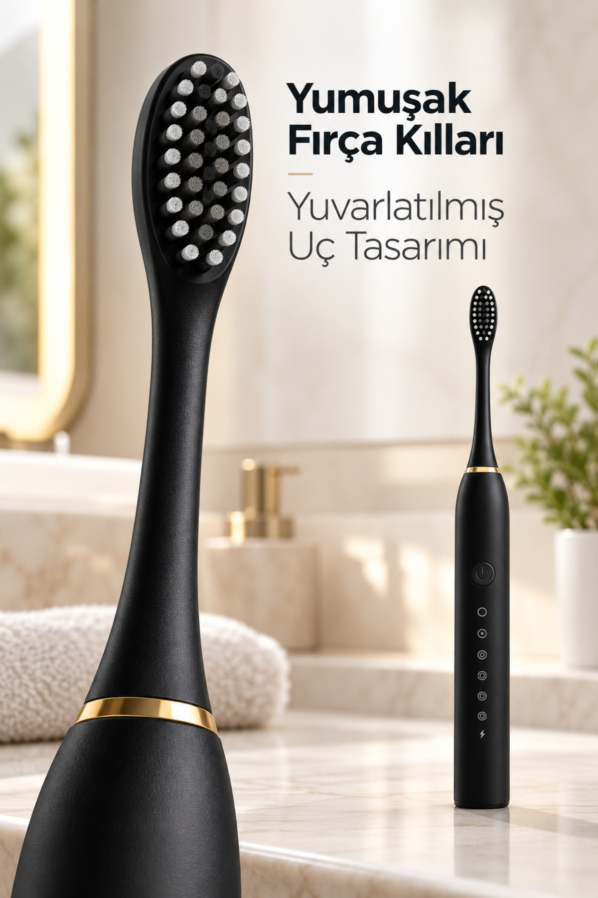 Siyah Şarjlı Diş Fırçası 2 Dakika Zamanlayıcılı