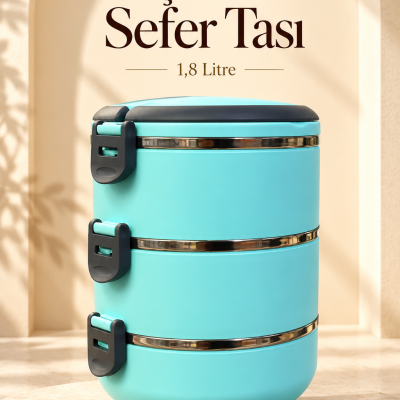 Sızdırmaz Yemek Taşıma Kabı Ayrılabilir Üç Katlı Sefer Tası