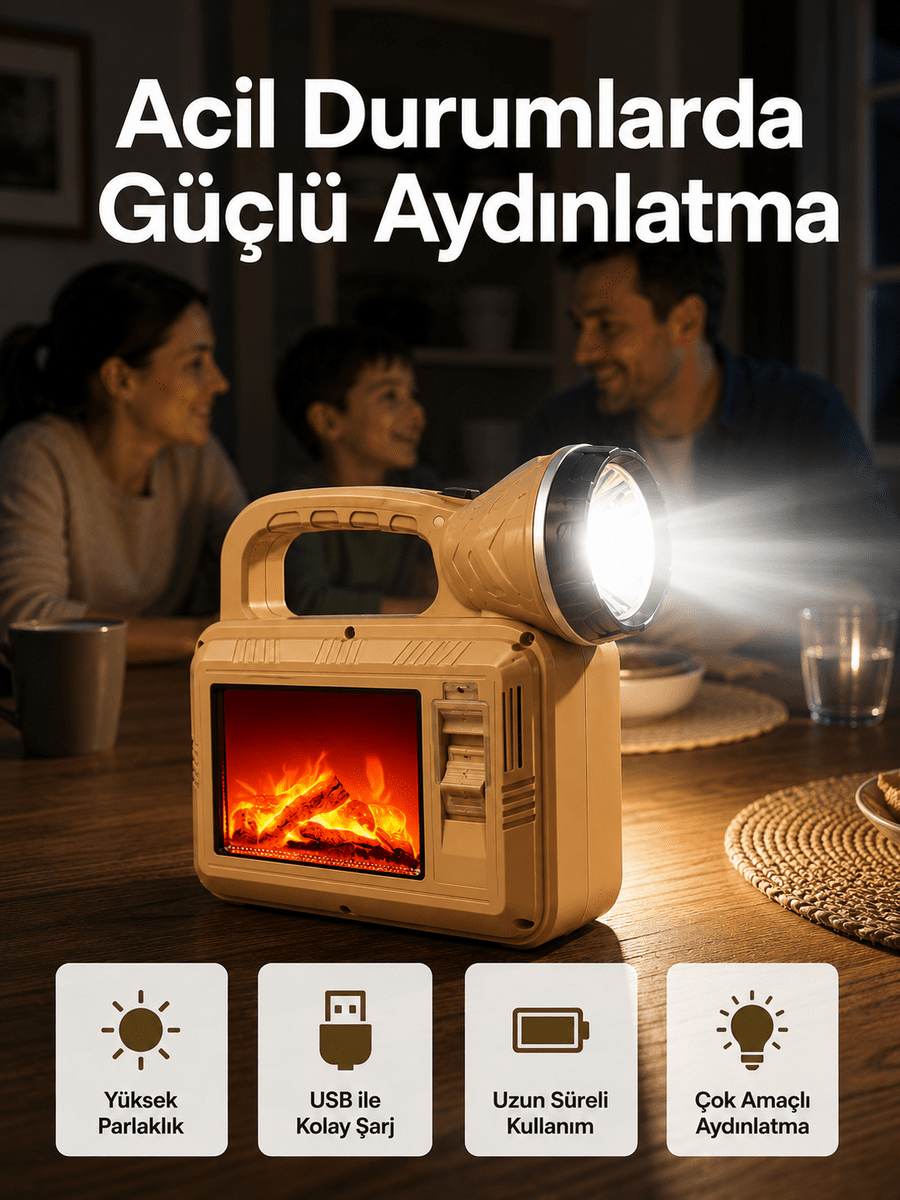 Solar Alev Lambası – Kamp, Bahçe ve Dış Mekan İçin
