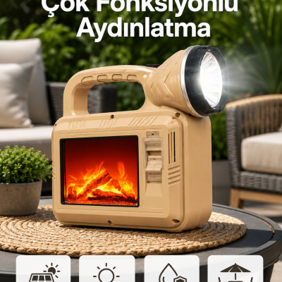Solar COB Alev Efektli Lamba – Güneş Enerjili, Suya Dayanıklı, Taşınabilir