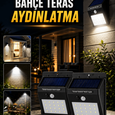 Solar Lamba Giriş, Bahçe Yol Avlu Hareket Sensörlü Led