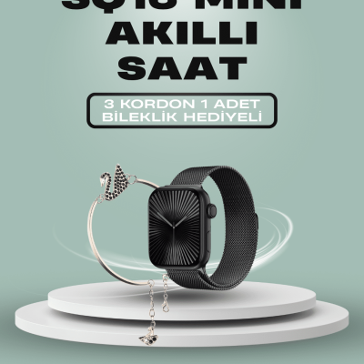 SQ-16 Mini Series 10 Akıllı Saat – 3 Kordon + Hediye Bileklik
