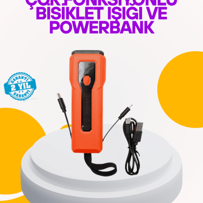 Su Geçirmez Bisiklet Işığı 5000 mAh Powerbankli Ön Far