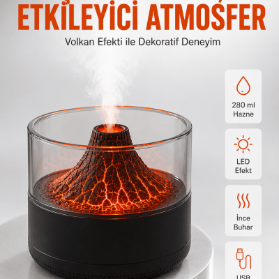 Su Hazneli LED Işıklı Aromaterapi Difüzörü