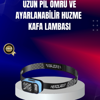 Süper Parlak LED Kafa Feneri 3 Renk 53 Mod Type C Şarjlı