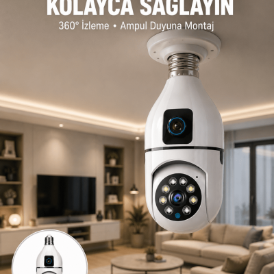 Tak Çalıştır Ampul Kamera – Full HD 1080P Kablosuz Güvenlik Çözümü Yeni Nesil