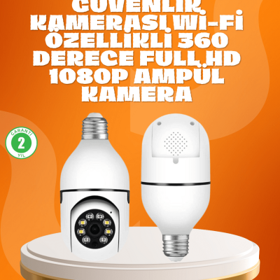 Tam Karanlıkta Görüntüleme Sağlayan 1080P Ampul Güvenlik Kamerası
