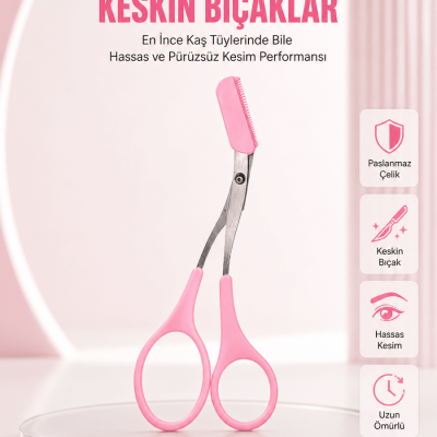 Taraklı Kaş Düzeltme Makası – Hassas Şekillendirme ve Kolay Kullanım