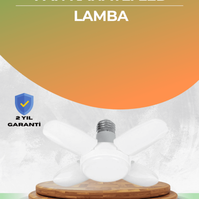 Tasarruflu Pervane LED Ampül 4 Kollu 60 Watt Geniş Alan Aydınlatma