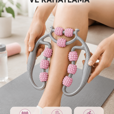 Taşınabilir 3D Masaj Rulosu – Kas Rahatlatıcı ve Yağ Azaltıcı Masaj Cihazı