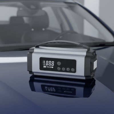 Taşınabilir Akü Takviye Cihazı Dijital Hava Kompresörü Powerbank ve LED Fener Bir Arada