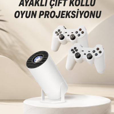 Taşınabilir Android Projeksiyon Ayaklı Çift Kollu 4K Çözünürlüklü Sinema Projeksiyonu