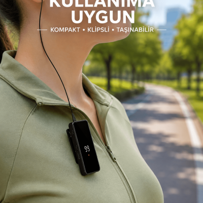 Taşınabilir Bluetooth Kulaklık Dijital Göstergeli Klipsli Tek Kulaklıklı Kompakt Cihaz