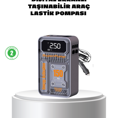 Taşınabilir Kablosuz Hava Pompası – 150 PSI Güçlü Basınç ve 6000mAh Şarjlı