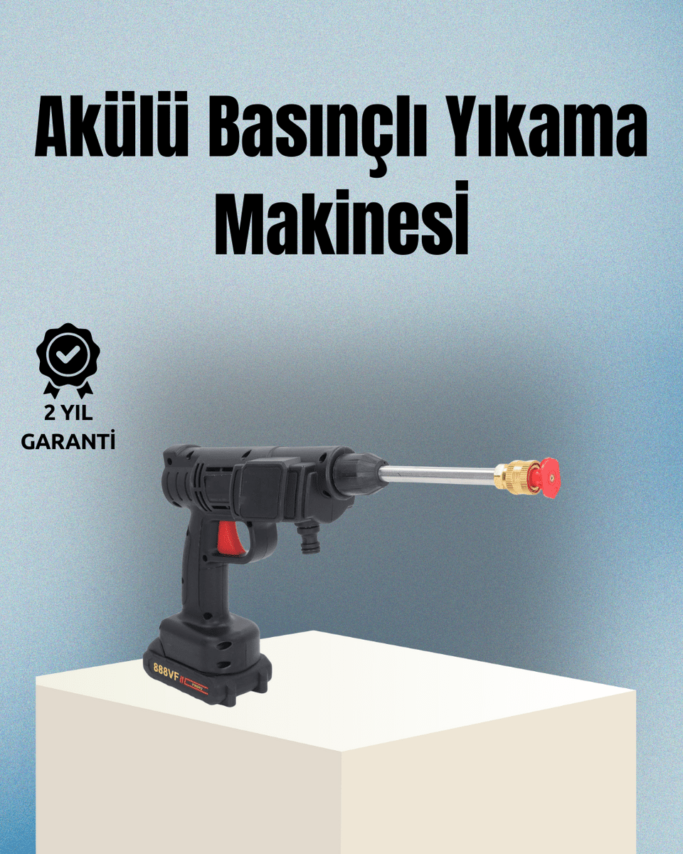 Taşınabilir Şarjlı Basınçlı Yıkama Tabancası Köpük Aparatlı