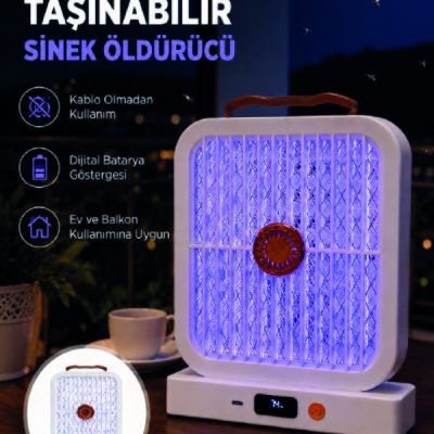 Taşınabilir Şarjlı Sivrisinek Öldürücü 365NM UV Işıklı Beyaz Model