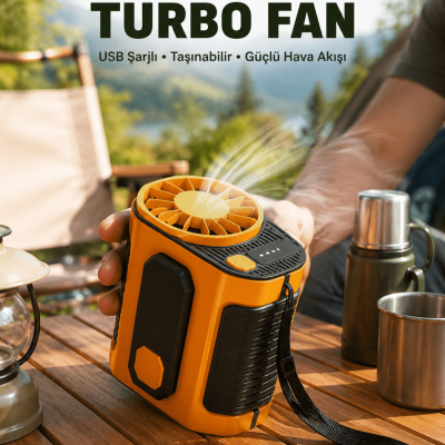 Taşınabilir USB Şarjlı Turbo Fan – 3 Modlu Soğutma, Hafif & Kompakt