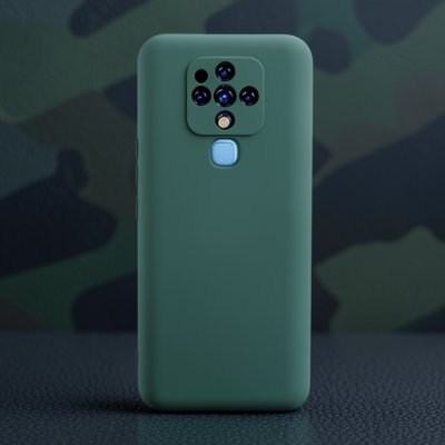 Tecno Camon 16 Kılıf Nano İçi Kadife Silikon - Koyu Yeşil
