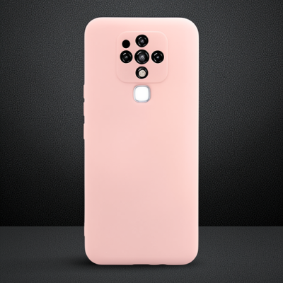 Tecno Camon 16 Kılıf Nano İçi Kadife Silikon - Pudra