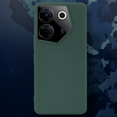 Tecno Camon 20 Pro 5g Kılıf First Silikon - Koyu Yeşil