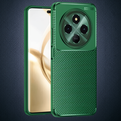 Tecno Spark 30 Kılıf Auto Focus Karbon Kapak - Koyu Yeşil
