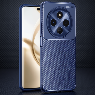 Tecno Spark 30c Kılıf Auto Focus Karbon Kapak - Lacivert