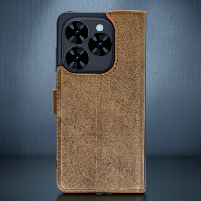 Tecno Spark Go 2024 Kılıf Trend S Plus Kapaklı Kılıf - Taba