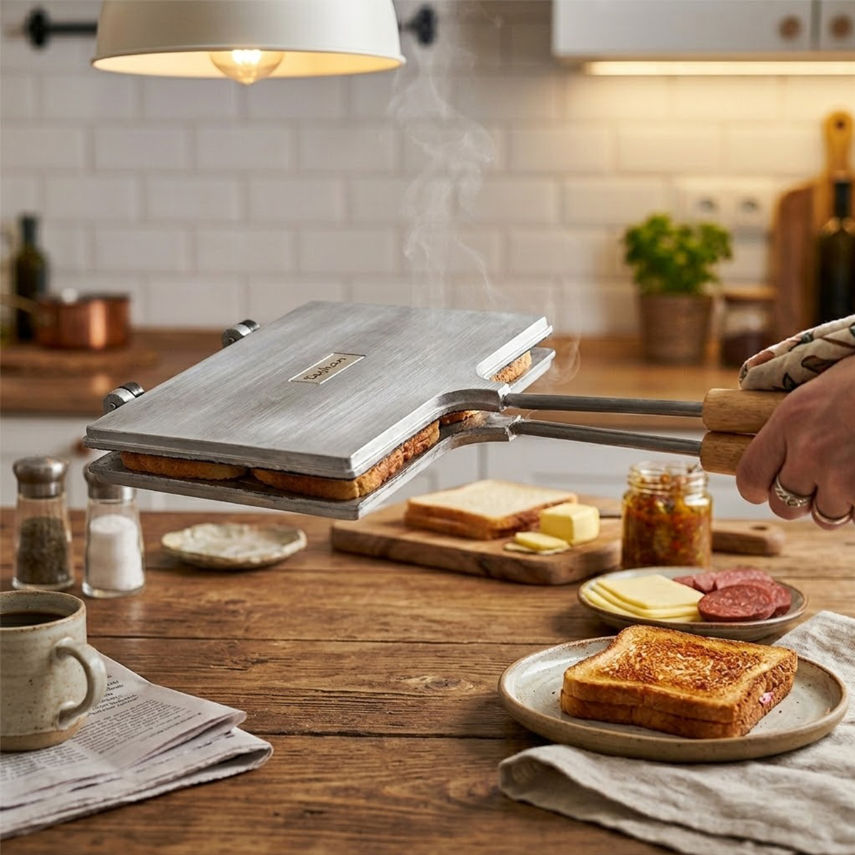 Teflon Kaplamalı El Tost Makinesi