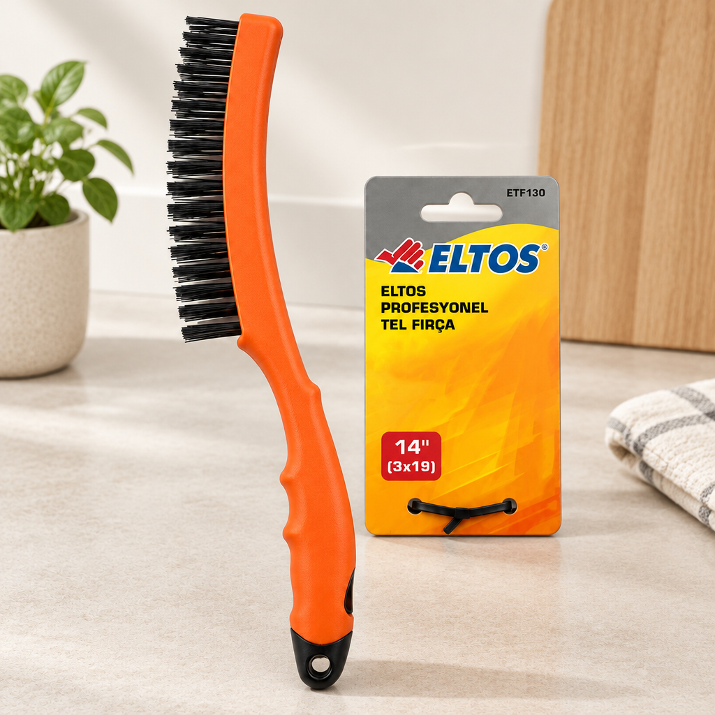 Tel Fırça Renkli Plastik Saplı 33 cm