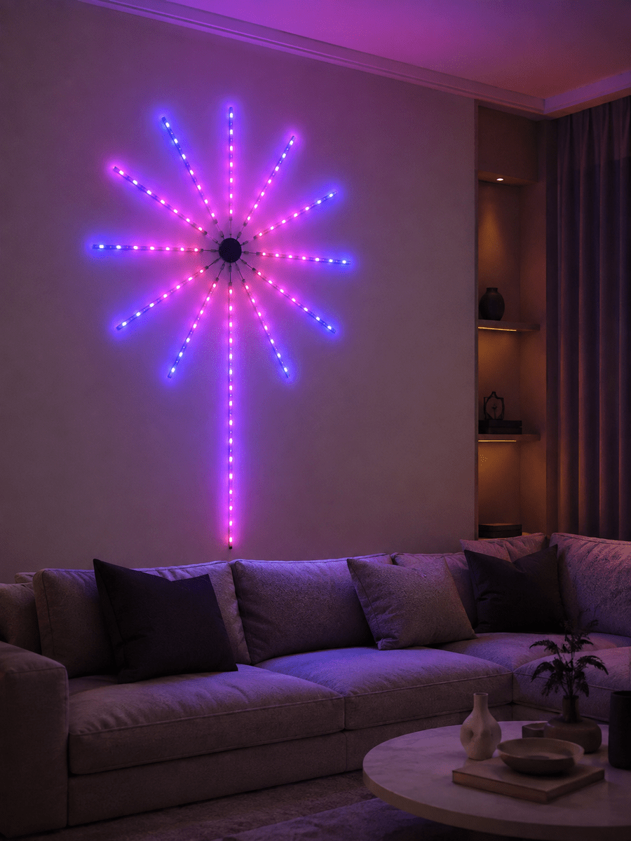 RGB LED Dekoratif Duvar Lambası İç Mekân Telefon Kontrollü Ortam Aydınlatması