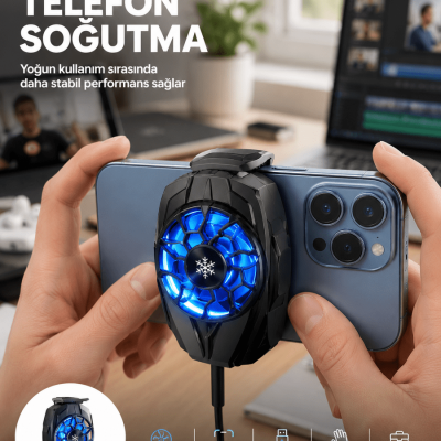 Telefon Soğutucu Fan Güçlü Motor Radyatör Cep Telefon Soğutma