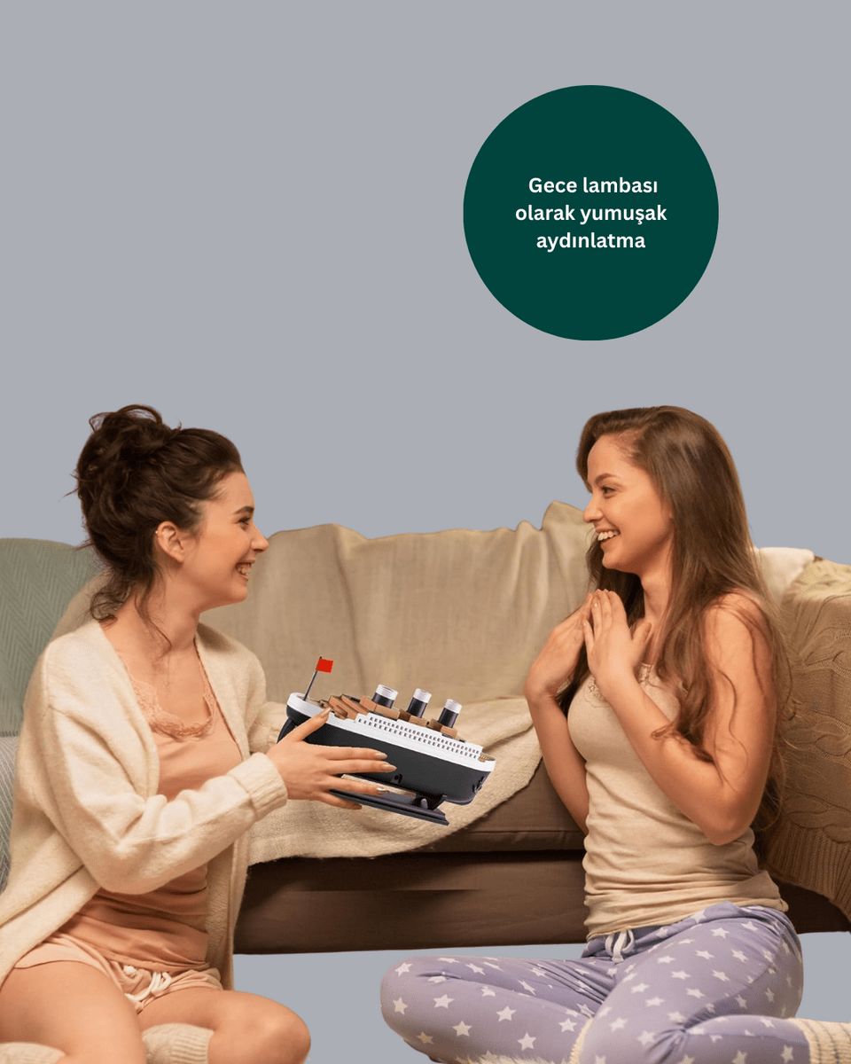 Ultra Sessiz Titanik Gemi LED Işıklı Aroma Difüzörü Oda Nemlendirici Yeni Nesil