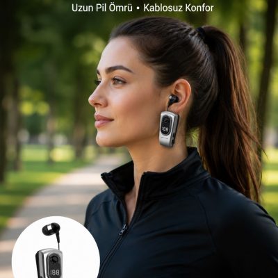 Titreşimli Bluetooth Kulaklık – Uzun Pil Ömrü, Dijital Ekranlı Kablosuz Tasarım Yeni Nesil