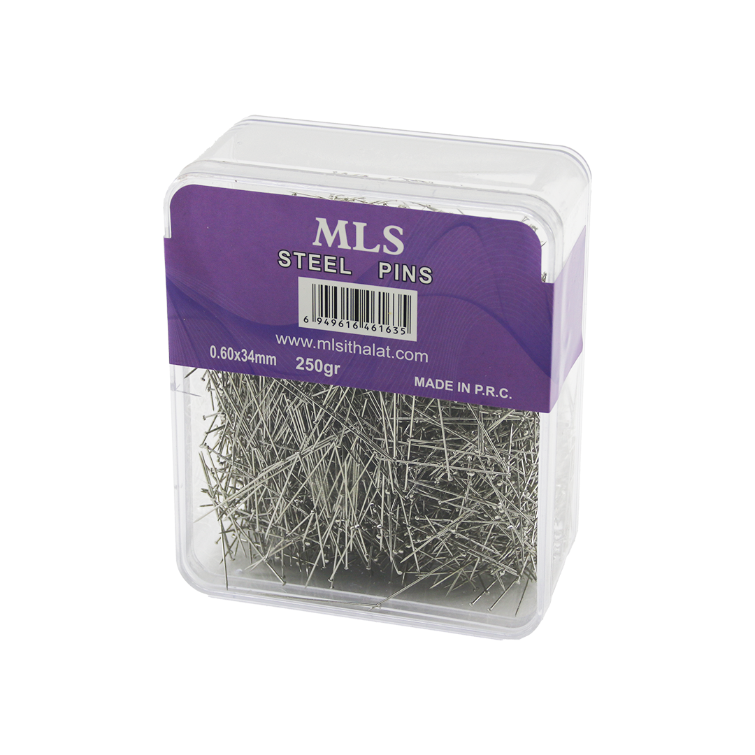 Toplu İğne 0.60 x 34 mm 250 g Şeffaf Mika Kutulu