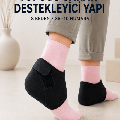 Topuk Destek Çorabı S Beden 36-40 Ayarlanabilir Cırtlı Günlük Kullanım