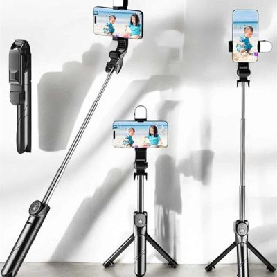 Tripod Kablosuz Bluetooth Bağlantılı Selfie Çubuğu 360 Derece Dönebilen