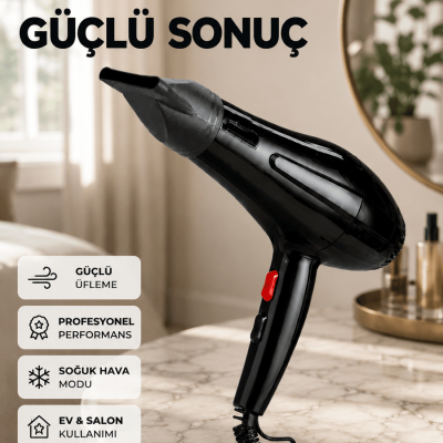 Tüm Saç Tipleri İçin 2200W Güçlü Fön Makinesi